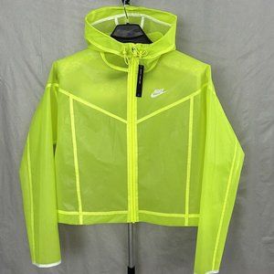 NWT Nike Women's NSW Windrunner Transparent Jacket Size Medium Neon Volt